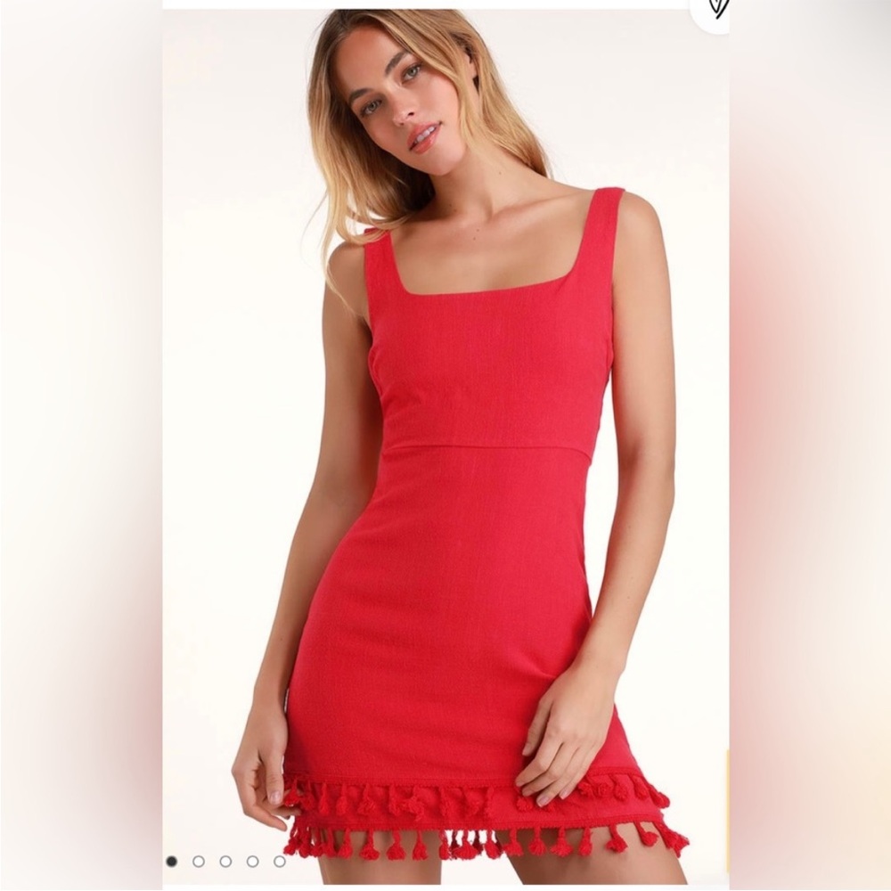 Red Tassle Mini Dress